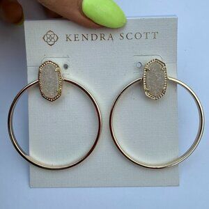 Kendra Scott Iridescent Drusy Hoops